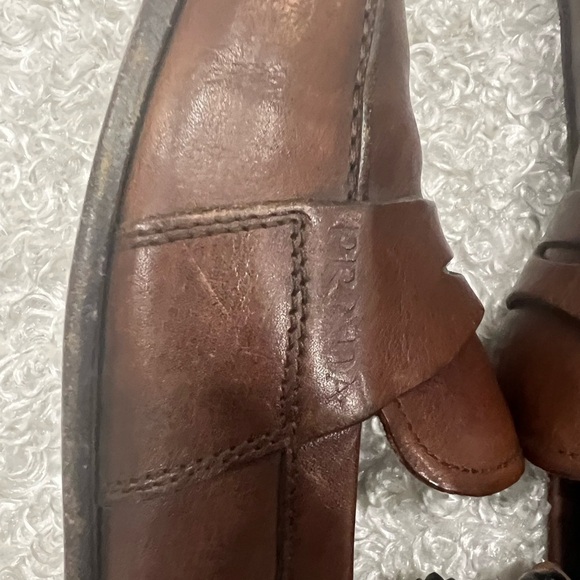 Prada Men Penny Loafers Brown Leather Slip On - Picture 5 of 14
